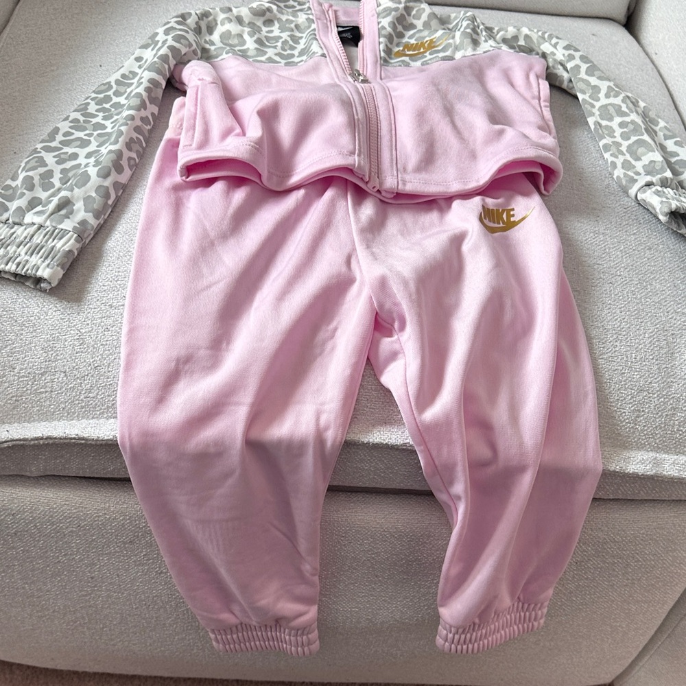 Nike Pink and Gray Leopard Tracksuit - NWT